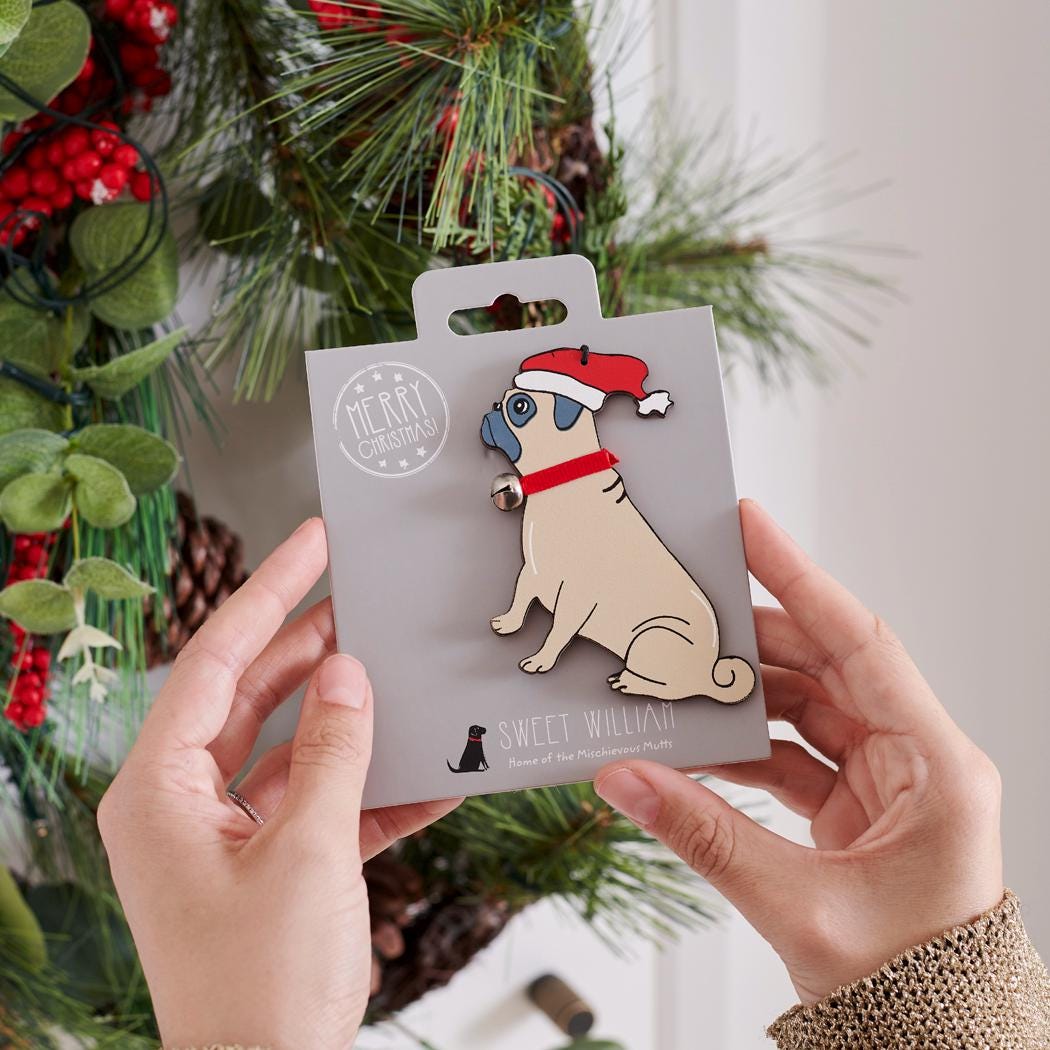 ナタリーレテ　クリスマスオーナメント　パグ Nathalie Lete（ナタリーレテ） オーナメント パグ パグ犬の