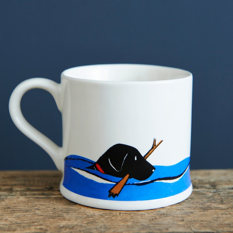 Swimming Black Labrador mug image 1