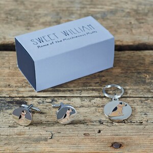Border Terrier Cufflinks and Dog Tag Set