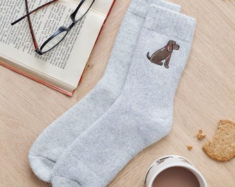 Chocolate Cocker Spaniel Wool Socks - Gift for Dog Walkers & Spaniel Lovers