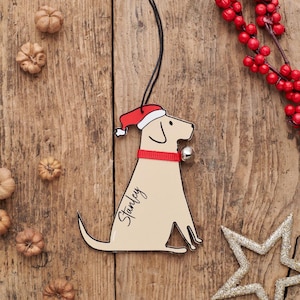 Yellow Labrador Christmas Tree Decoration - Personalisation Available