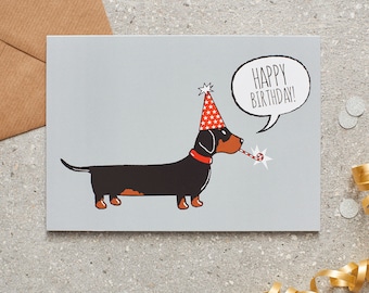 Carte d'anniversaire teckel