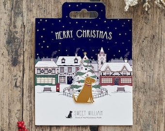Fox Red Labrador Christmas Dog Pin