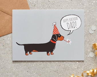 Dachshund Dad Birthday Card