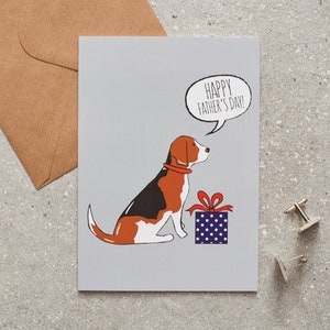 Carte fête des pères Beagle