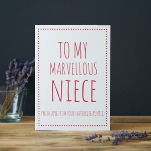 Carte Merveilleuse nièce