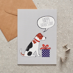 Carte de fête des pères Jack Russell