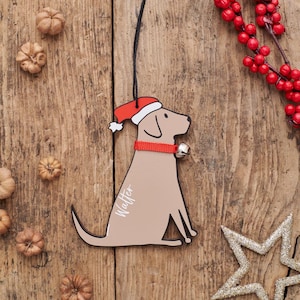 Chocolate Labrador Christmas Tree Decoration - Personalisation Available