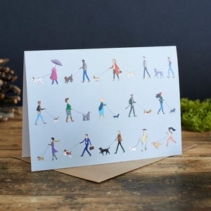 Promeneurs de chiens Carte de vœux