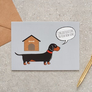 Cartão Dachshund / Cão de Salsicha Nova Casa