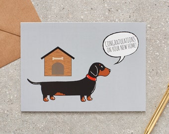 Dachshund / Sausage Dog New Home card