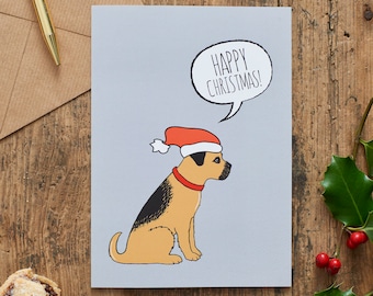 Border Terrier Christmas card