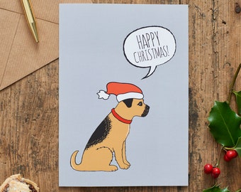 Border Terrier Christmas card