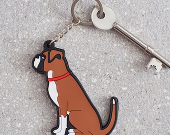 Boxer dog key chain - dog bag charm - keychain - boxer dog