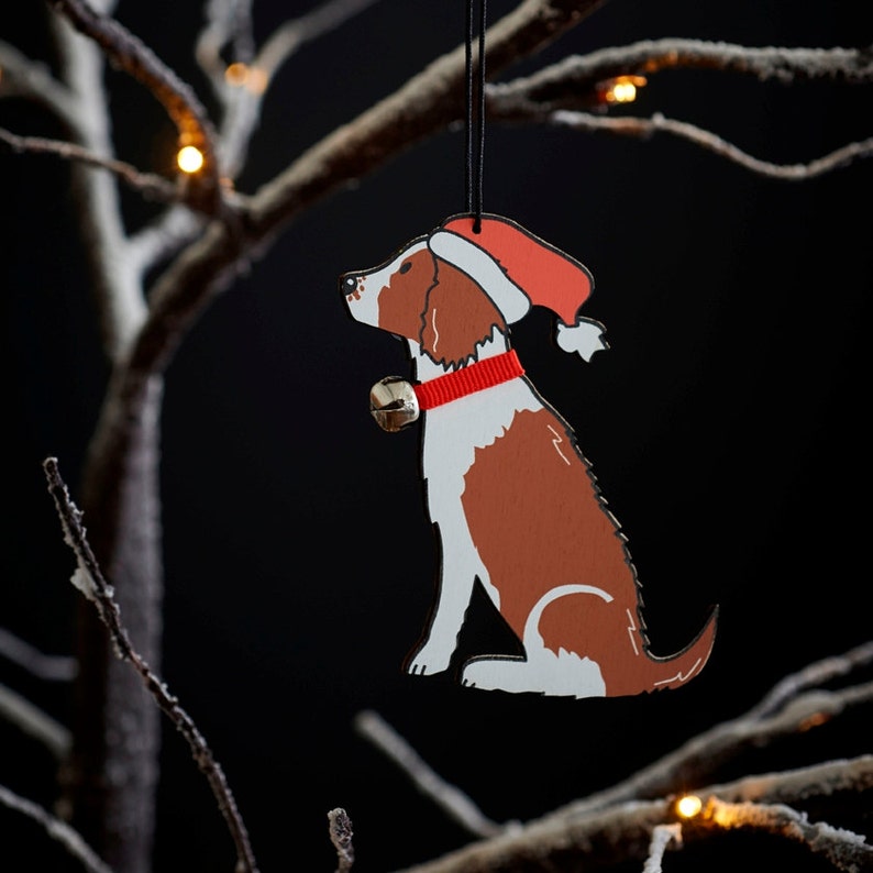 Springer Spaniel Liver and White Christmas tree decoration image 1