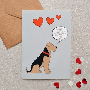 Airedale / Lakeland / Welsh Terrier Valentinstagskarte