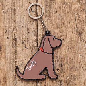 Llavero Cocker Spaniel de chocolate - Personalización disponible