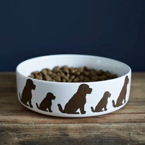Cockapoo / Labradoodle ceramic dog food / water bowl