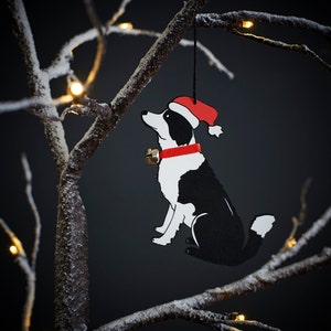 Border Collie Christmas tree decoration image 1