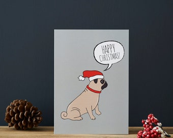 Pug Christmas card