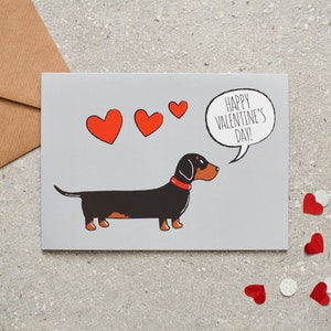 Dachshund Valentine's Day card