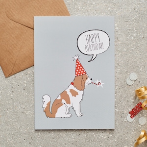Carte d'anniversaire King Charles Cavalier Spaniel