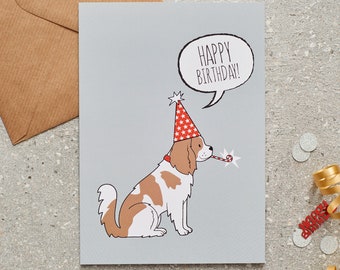 King Charles Cavalier Spaniel Birthday Card