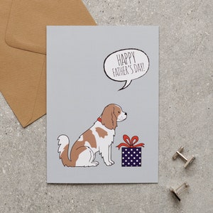 Cartão do Dia dos Pais do Rei Charles Cavalier Spaniel