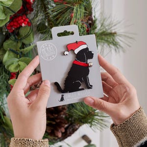 Décoration pour arbre de Noël Cockapoo / Labradoodle (noir) - Personnalisation disponible