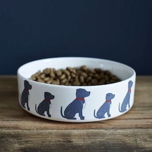 Staffie ceramic dog food / water bowl
