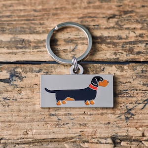 Dachshund dog tag / keyring
