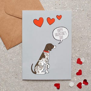 Tarjeta de San Valentín con un Braco Alemán