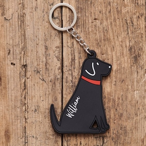 Black Labrador Keyring - Personalisation Available