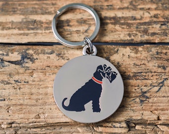 Schnauzer (Black) Dog Tag / Keyring