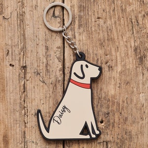 Yellow Labrador Keyring - Personalisation Available
