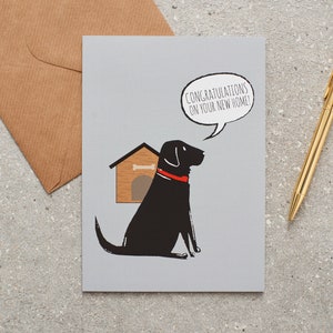 Cartão Labrador Preto Nova Casa