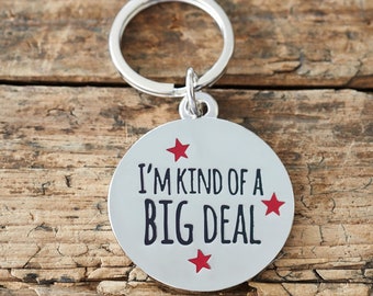 Placa de Identificação Personalizada para Cães – Placa de Identificação com o Divertido Slogan “Eu Sou Muito Importante”, Placa com Nome do Animal de Estimação Gravado, Latão Banhado a Prata