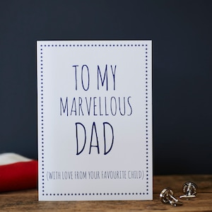 Papá maravilloso ama a tu hijo favorito tarjeta