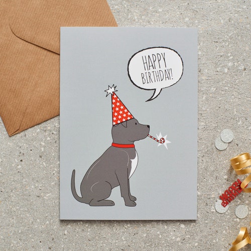 Staffie birthday card