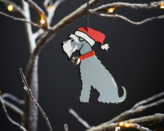 Grey Schnauzer Christmas tree decoration