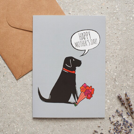 Black Labrador Mother's Day Card - Etsy Denmark