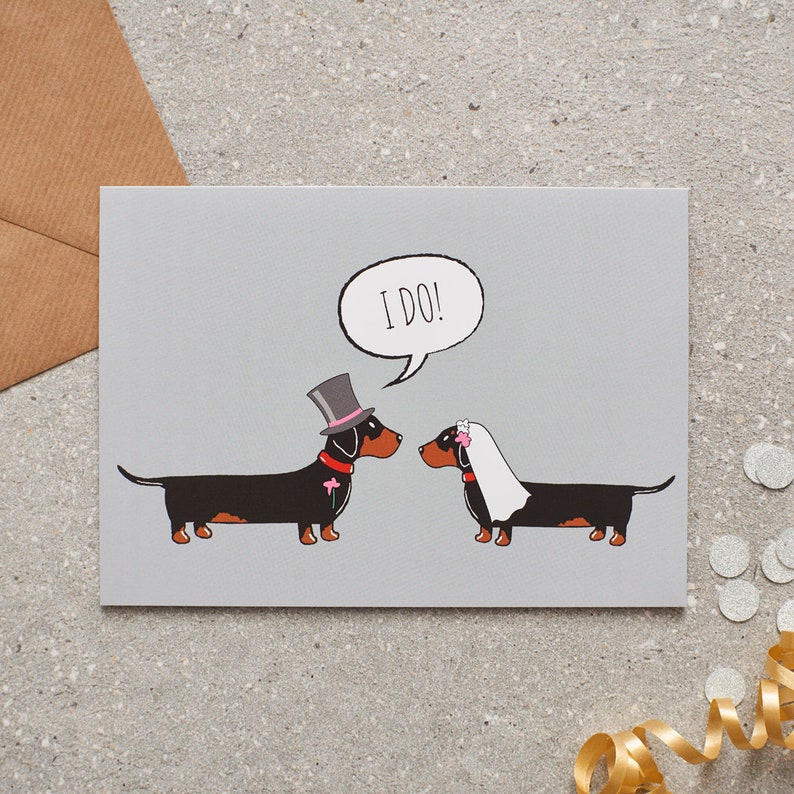 Dachshund / Sausage Dog Wedding card image 1