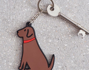 Chocolate Labrador Keyring