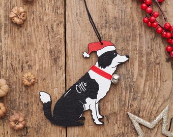 Border Collie Christmas Tree Decoration - Personalisation Available