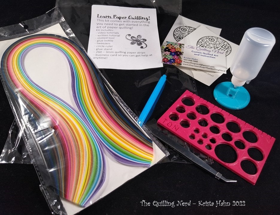 Quilling Beginner's Kit With Video and Written Tutorials Great Gift 