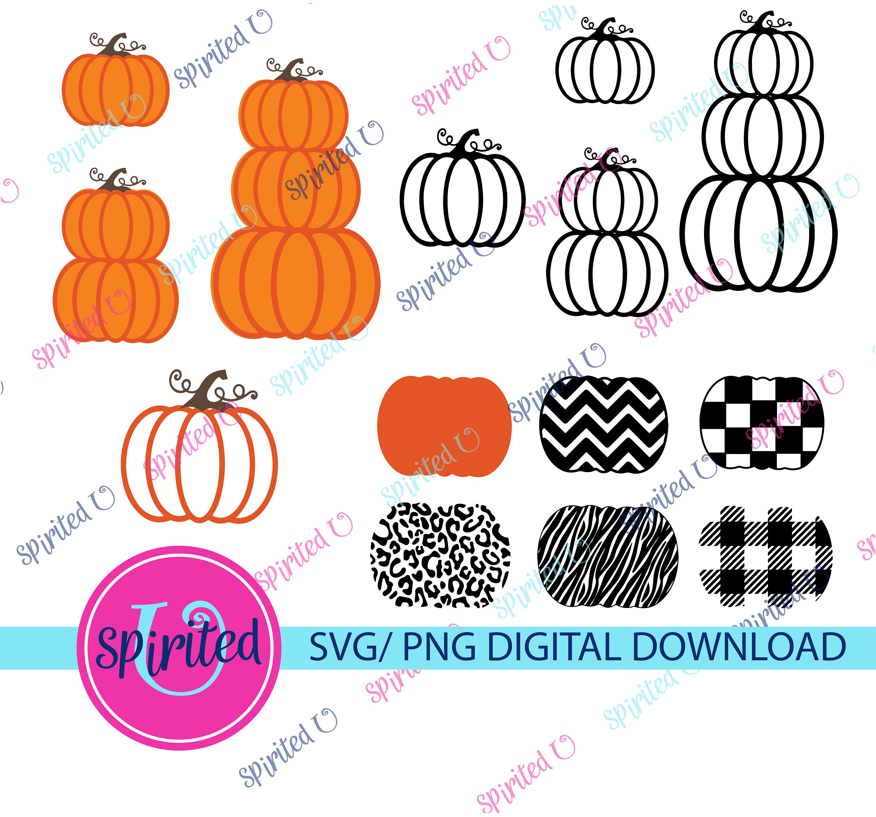 Stacked Pumpkins SVG Bundle: Fall & Autumn Designs (Digital Download)