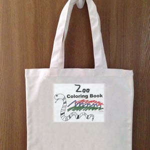 Zoo Animal Coloring Book Playset: 50 Piece Paper Animals with snake tote image 12
