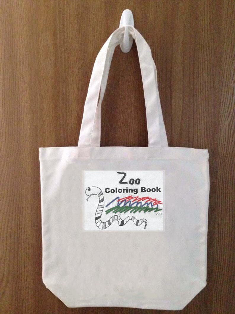Zoo Animal Coloring Book Playset: 50 Piece Paper Animals with snake tote image 12