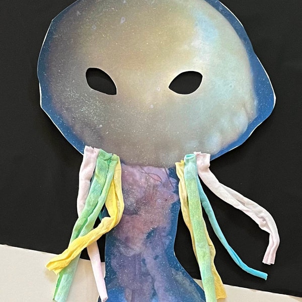 Jellyfish mask Halloween or Party costume favors/gifts Jellyfish Mask Handmade D. Pia. Original Art "The Jellyfish"