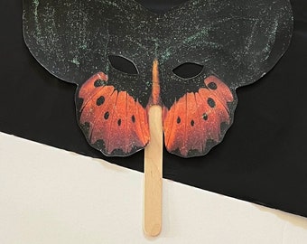 Orange Butterfly Mask: Glow-in-Dark Halloween Costume Favors